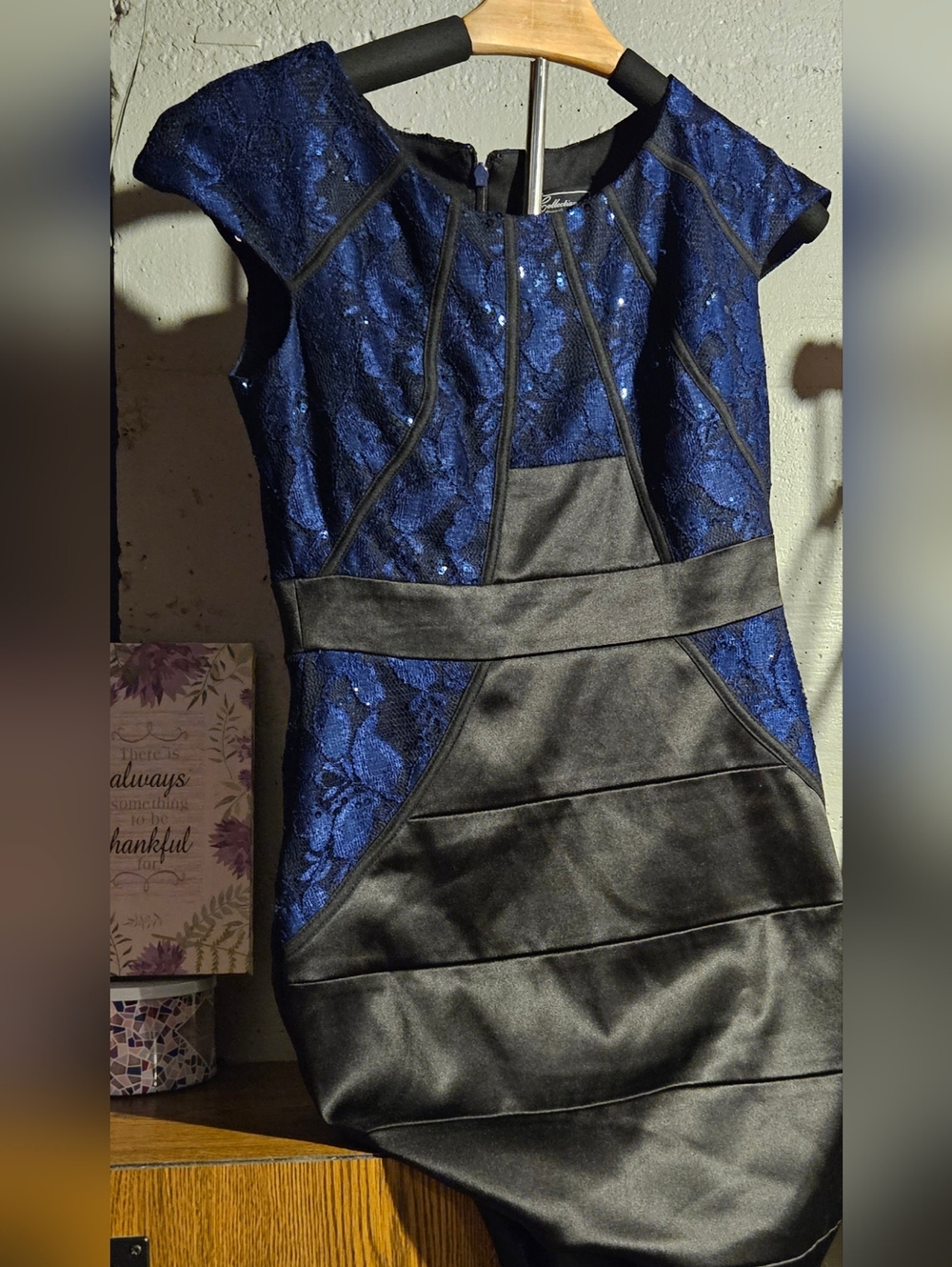 Dressbarn Blue Sequin Dress (Sz4)